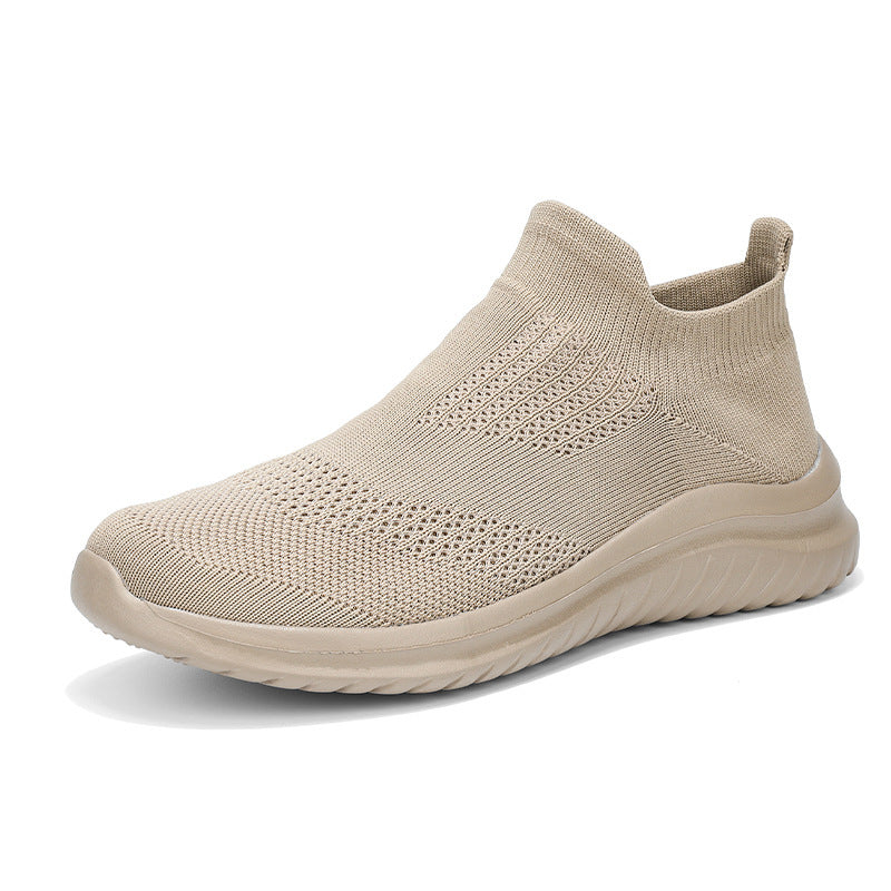 Unisex nan atmungsaktiver Strickslipper Sockenschuh mit elastischem Schaft und stoßdämpfender Sohle Drune