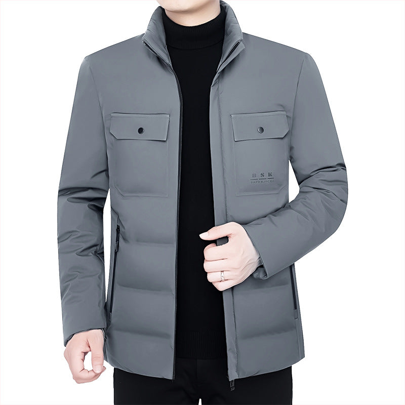 Herren Thermisch gepolsterte Cityjacke mit Stehkragen und Brustklappen Drune