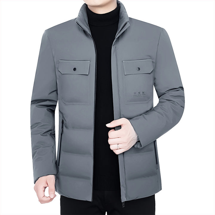 Herren Thermisch gepolsterte Cityjacke mit Stehkragen und Brustklappen Drune