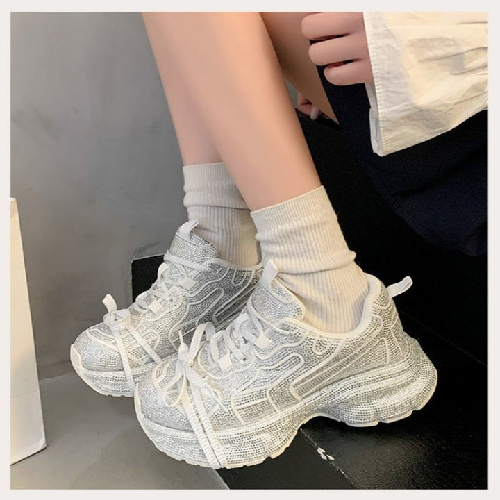 Damen Chunky-Plateau-Sneakers mit atmungsaktivem Mesh und sculpted Profil Drune