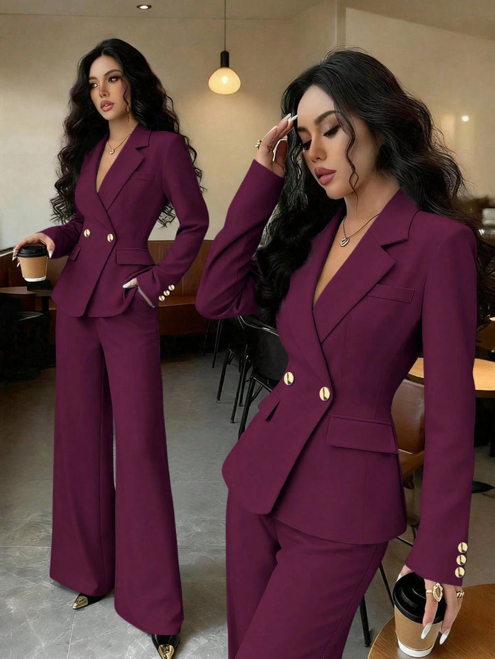 Damen Elegantes Blazer- und Hosen-Set Drune