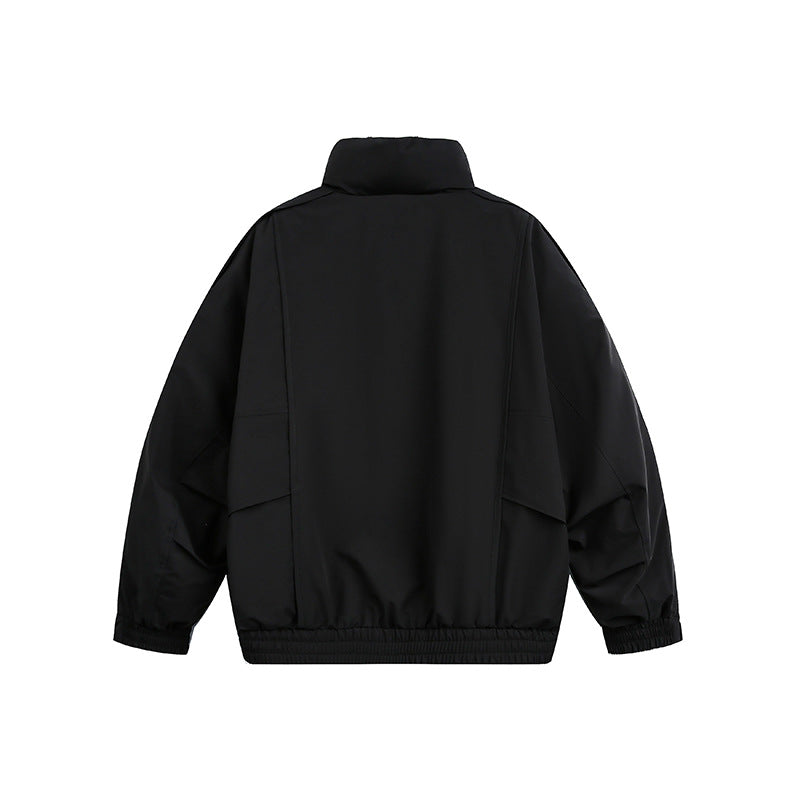 Herren Leichte Winddichte Urban-Utility Bomberjacke mit Stehkragen und elastischem Saum Drune