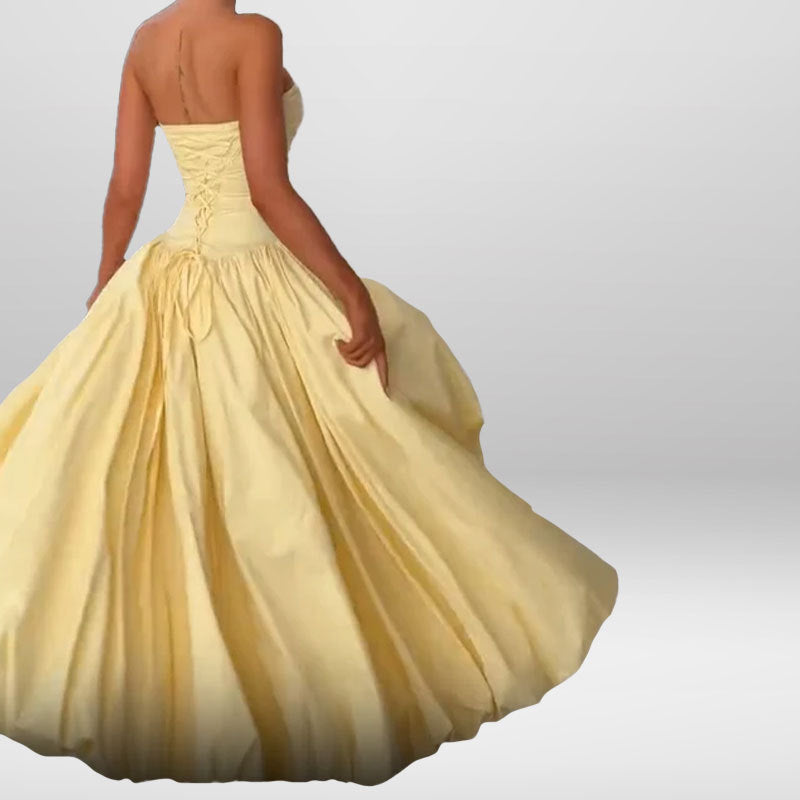 Damen Hochwertiges Bandeau-Maxikleid mit elegantem Schlitz und voluminösem Rock Drune