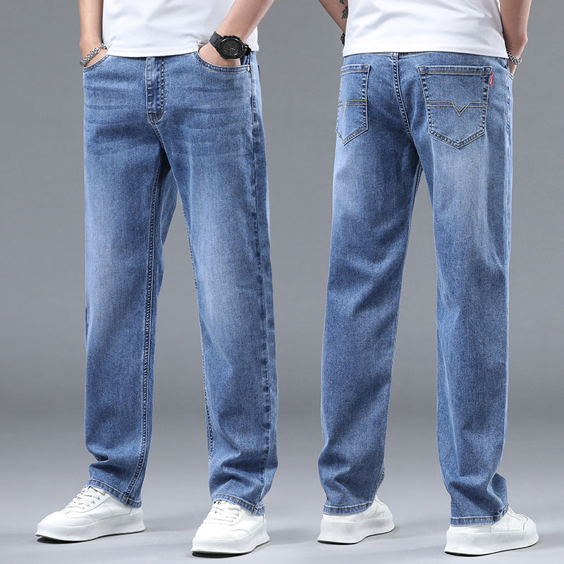 Herren Extraweite Denim-Baggy-Jeans mit geradem Bein & soften Waschungen Drune