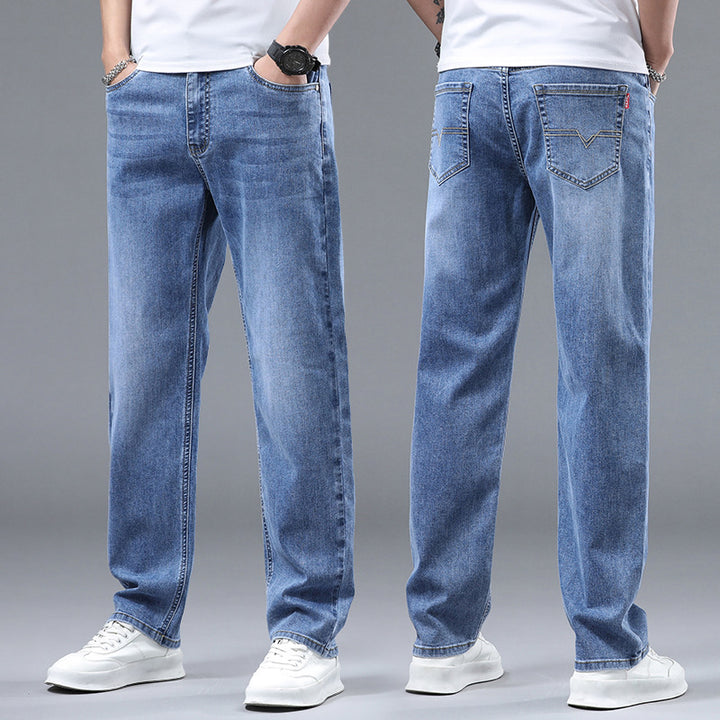 Herren Extraweite Denim-Baggy-Jeans mit geradem Bein & soften Waschungen Drune