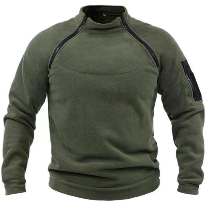 Herren Utility-Sweatshirt mit Schulter-Reißverschlüssen und Ärmeltasche Drune