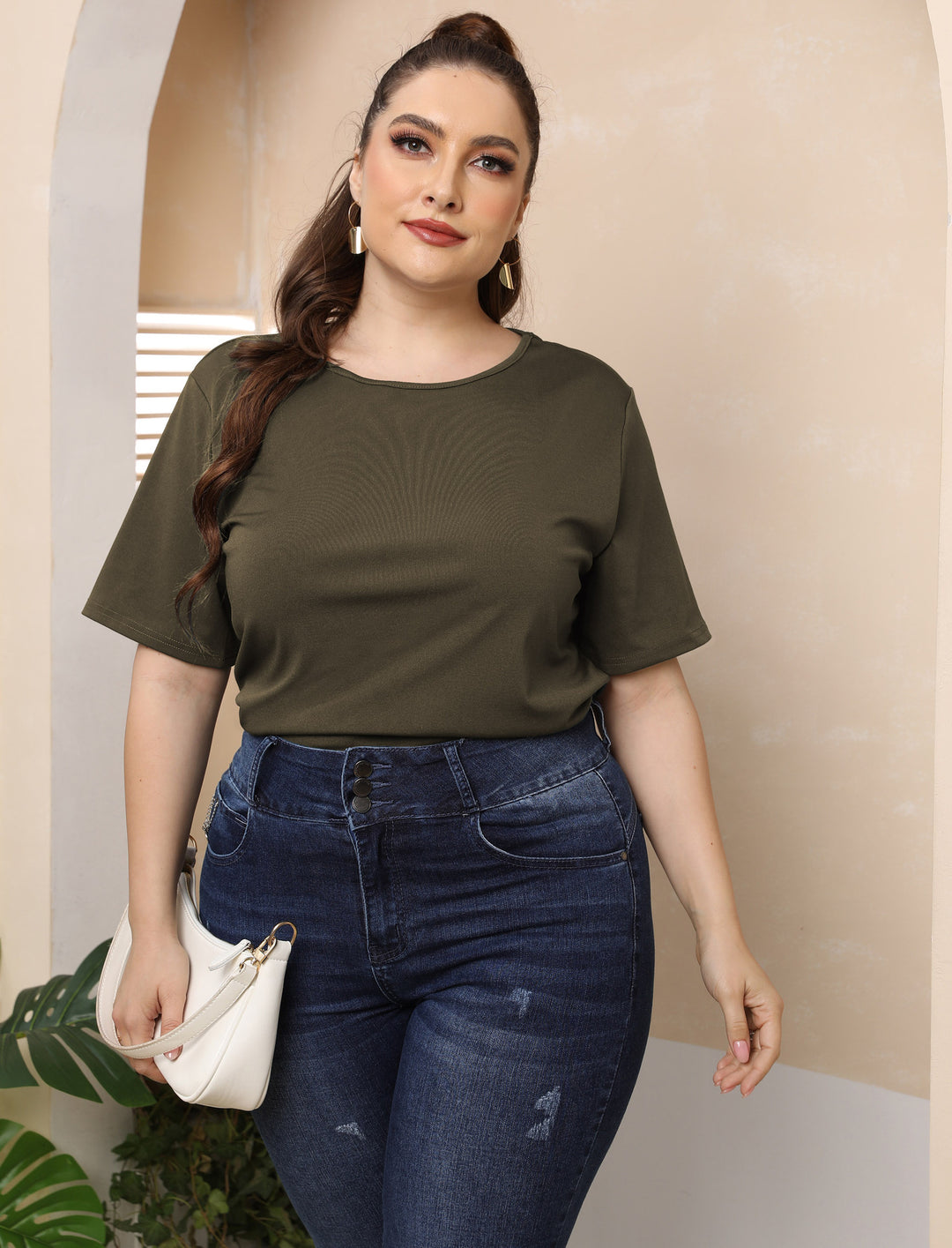 Damen modisches Basic T-Shirt Drune