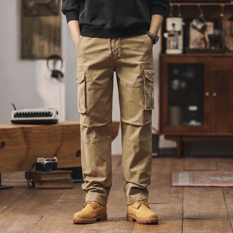 Herren Cargo-Hose im Utility-Stil mit Elastikbund, Kordelzug und Mehrfach-Taschen Drune