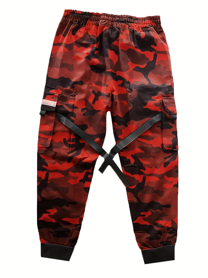 Herren Utility‑Cargo‑Jogginghose mit elastischem Bund, verstellbaren Beinriemen & Multifachtaschen Drune