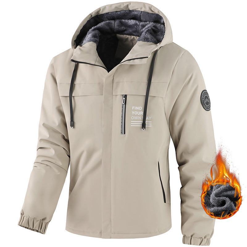 Herren Wetterfeste Übergangsjacke mit Fleece-Innenfutter Drune