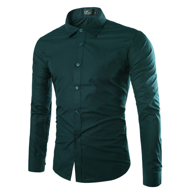 Herren elegante Langarmhemd Drune