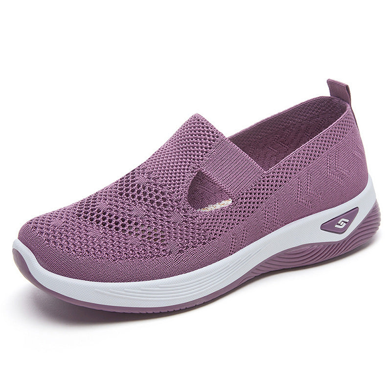 Damen nan leichter gestrickter Slipper-Sneaker mit elastischem Mittelriemen und ergonomischer Memory-Komfortsohle Drune
