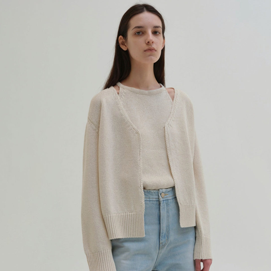 Damen bequemer und eleganter Strickcardigan Drune
