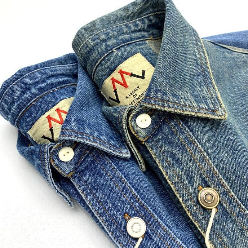 Herren Relaxed Denim-Hemdjacke mit aufgesetzten Brusttaschen und gerundetem Saum Drune