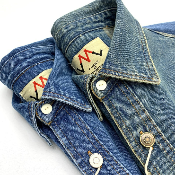 Herren Relaxed Denim-Hemdjacke mit aufgesetzten Brusttaschen und gerundetem Saum Drune