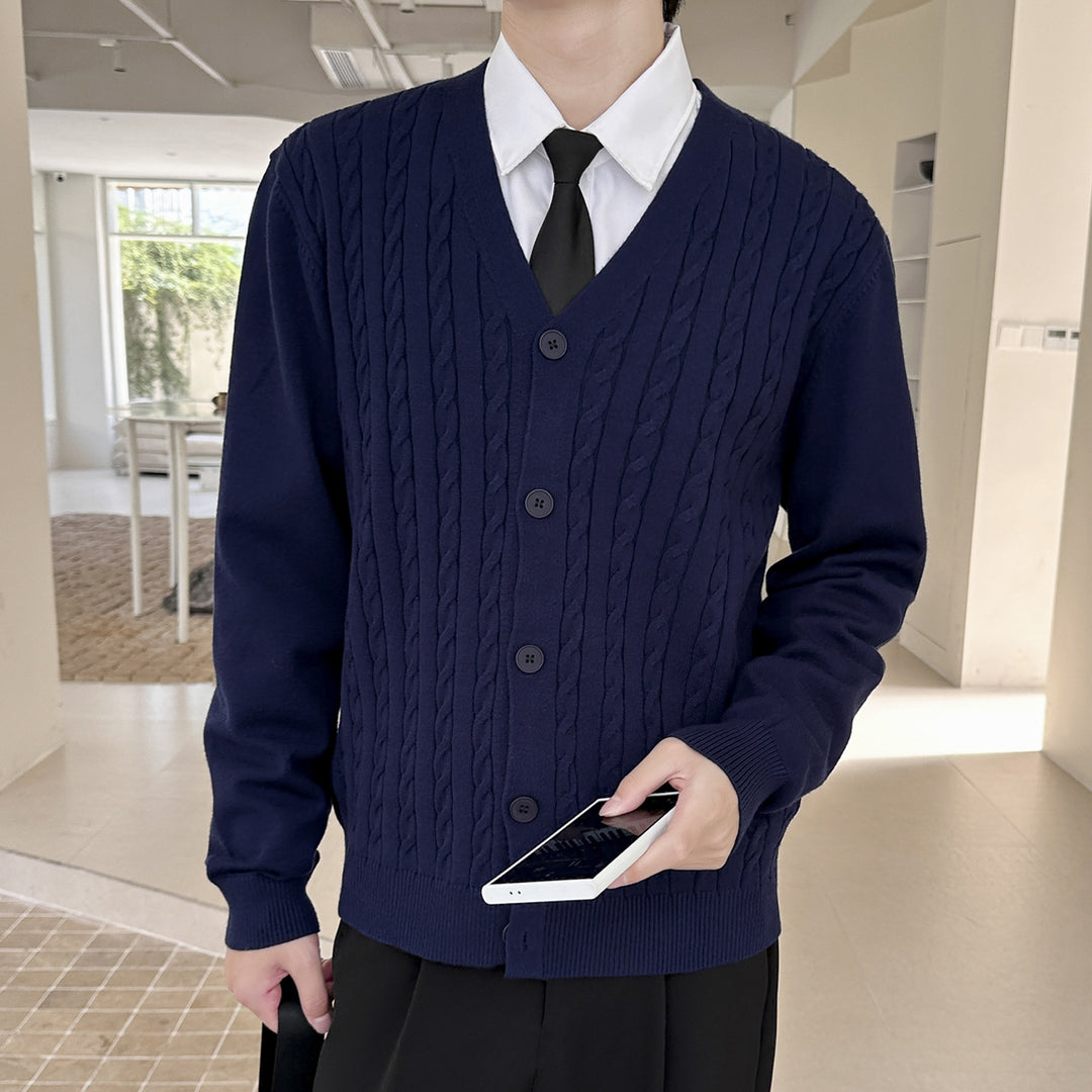 Herren Strickjacke mit Kabelmuster Drune