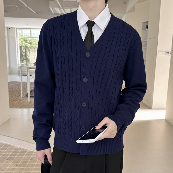 Herren Strickjacke mit Kabelmuster Drune