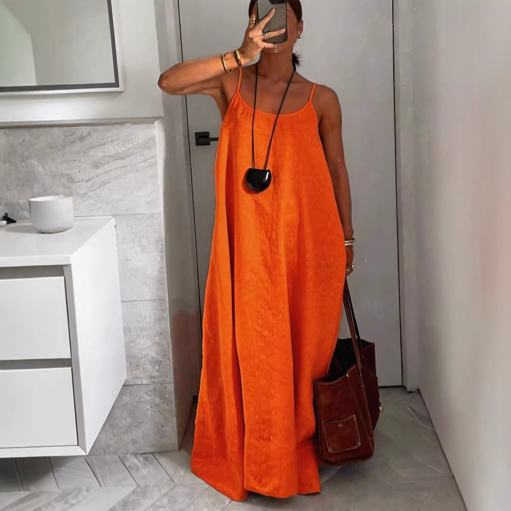 Damen Leichtes Sommerkleid mit tiefem Ausschnitt Drune