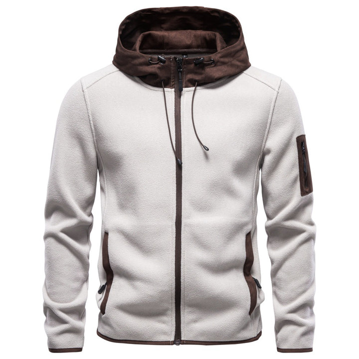 Herren Funktions-Fleecejacke mit Kapuze, Reißverschluss und Ärmel-Reißverschlusstasche Drune
