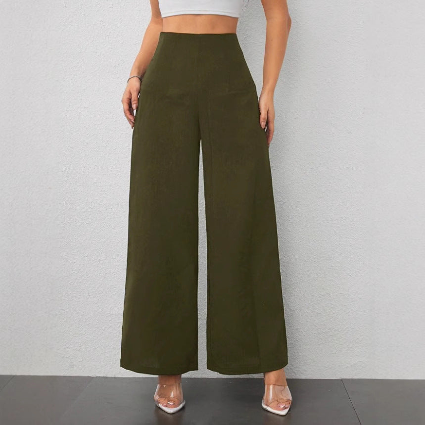 Damen elegante und fließende Hochbund-Hose Drune