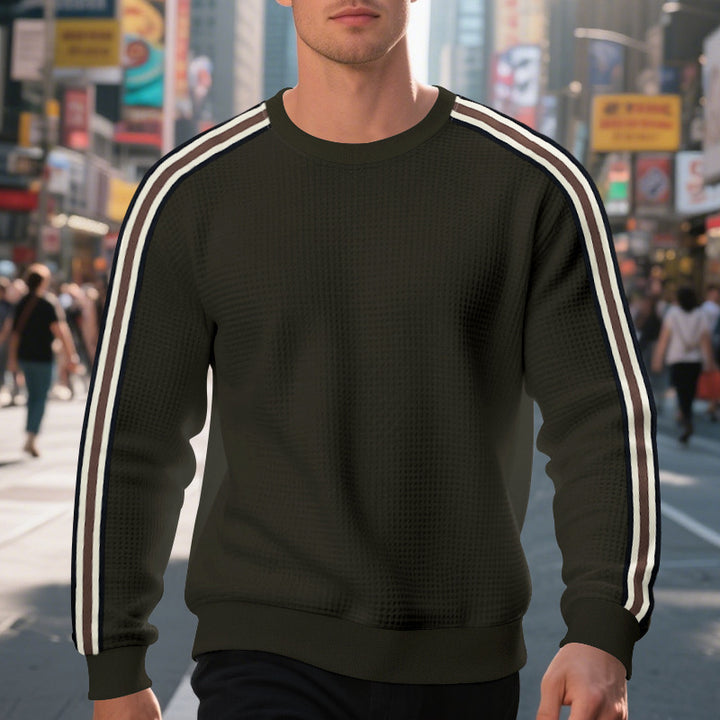 Herren Sweatshirt mit strukturiertem Material und modischen Streifen Drune