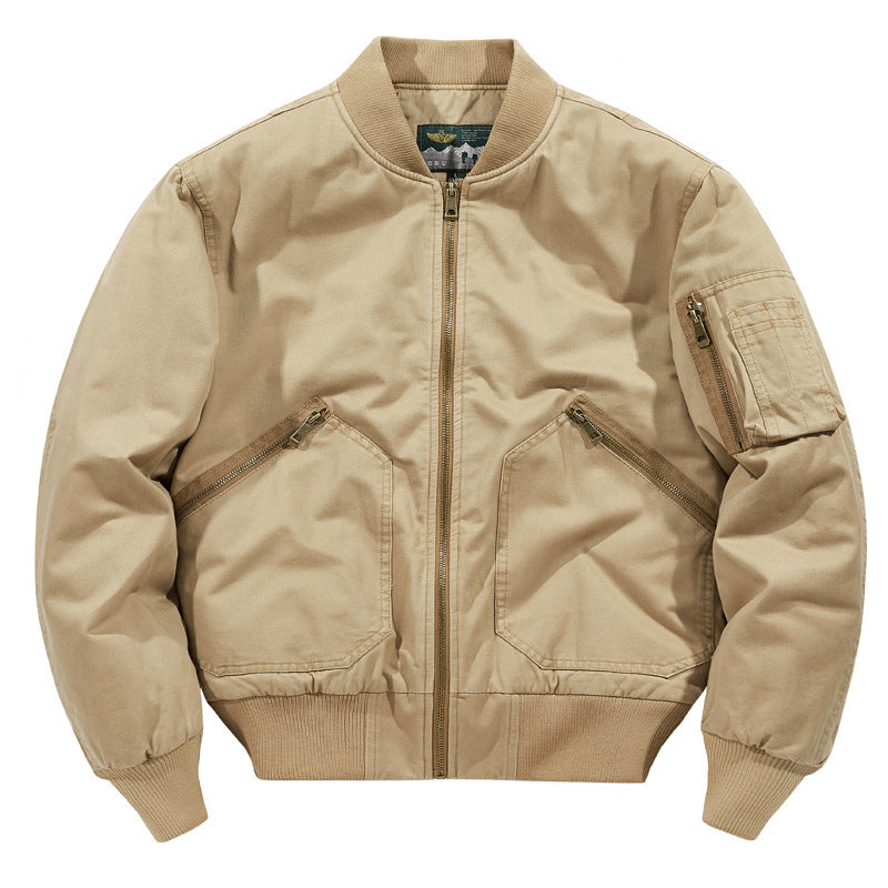 Herren Canvas-Bomberjacke im Vintage-Workwear-Design mit Ärmeltasche Drune