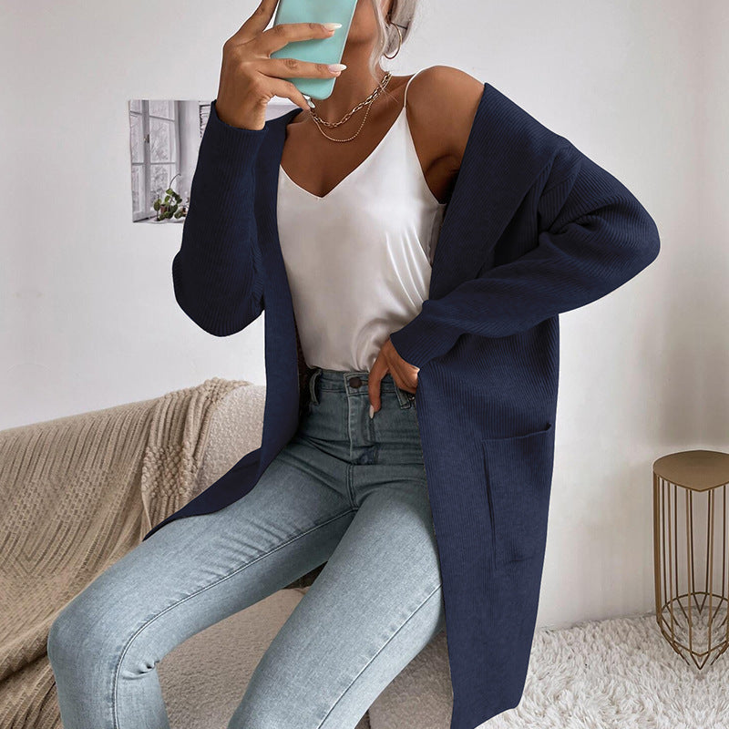 Damen Lässiger Strickmantel Drune