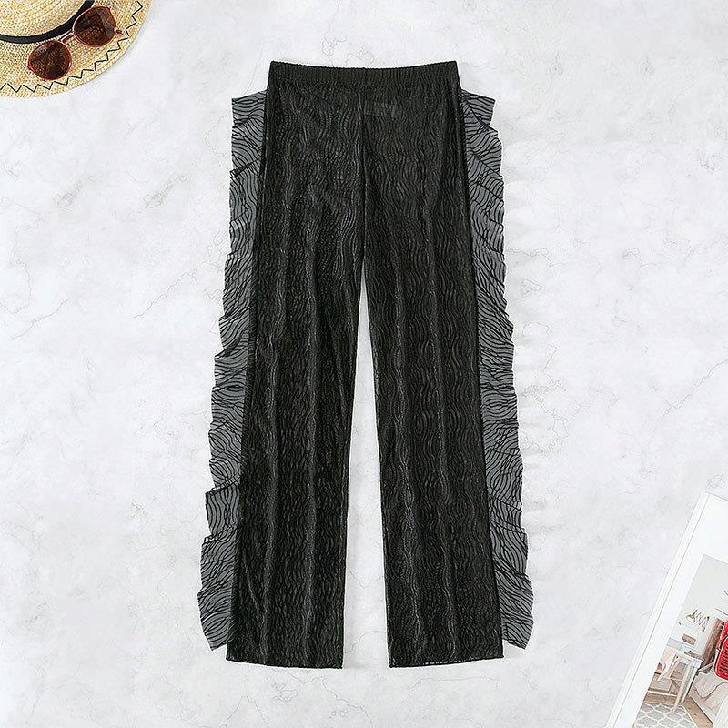 Damen Rüschensarong aus transparentem Material Drune
