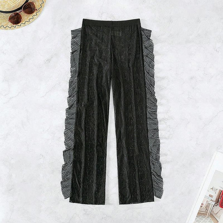 Damen Rüschensarong aus transparentem Material Drune