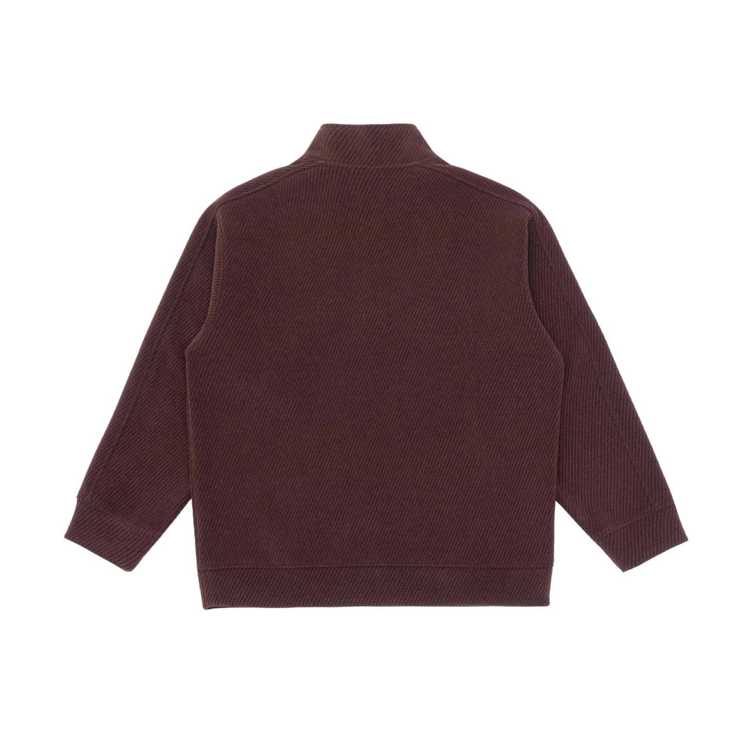 Unisex Halbzip‑Pullover mit Stehkragen und diagonaler Rippenstruktur Drune
