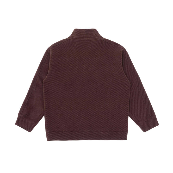 Unisex Halbzip‑Pullover mit Stehkragen und diagonaler Rippenstruktur Drune
