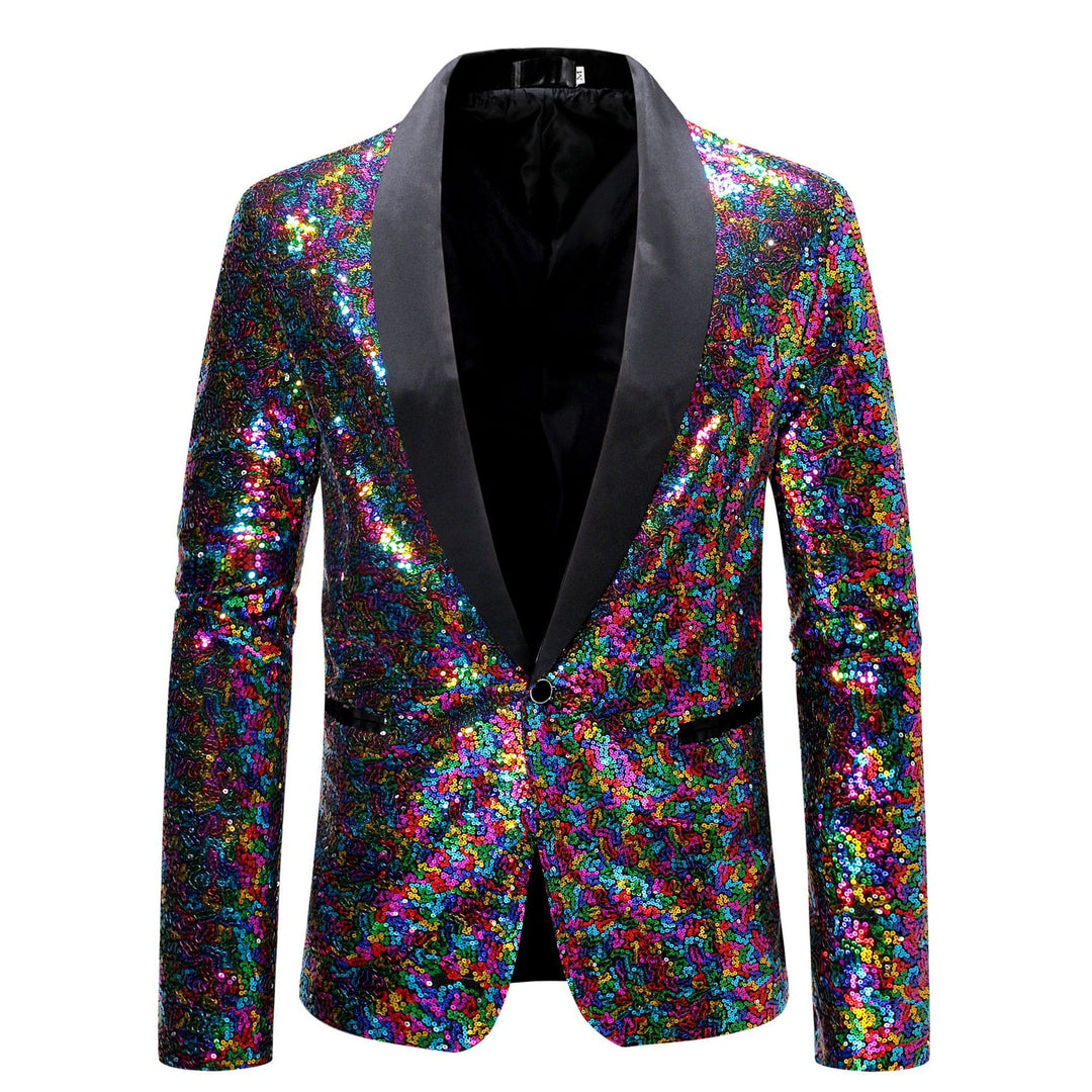 Herren eleganter Pailletten-Blazer mit modernem Schnitt und schimmernden Akzenten Drune