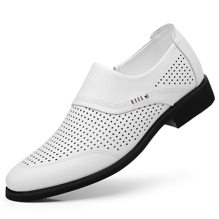 Herren Eleganter Slip-On Business-Halbschuh mit spitzer Zehenkappe und dezenter Perforation Drune