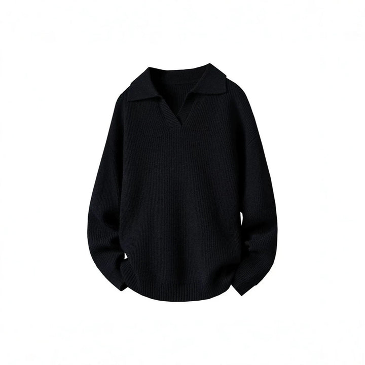 Damen Oversized Pullover mit Kragen Drune