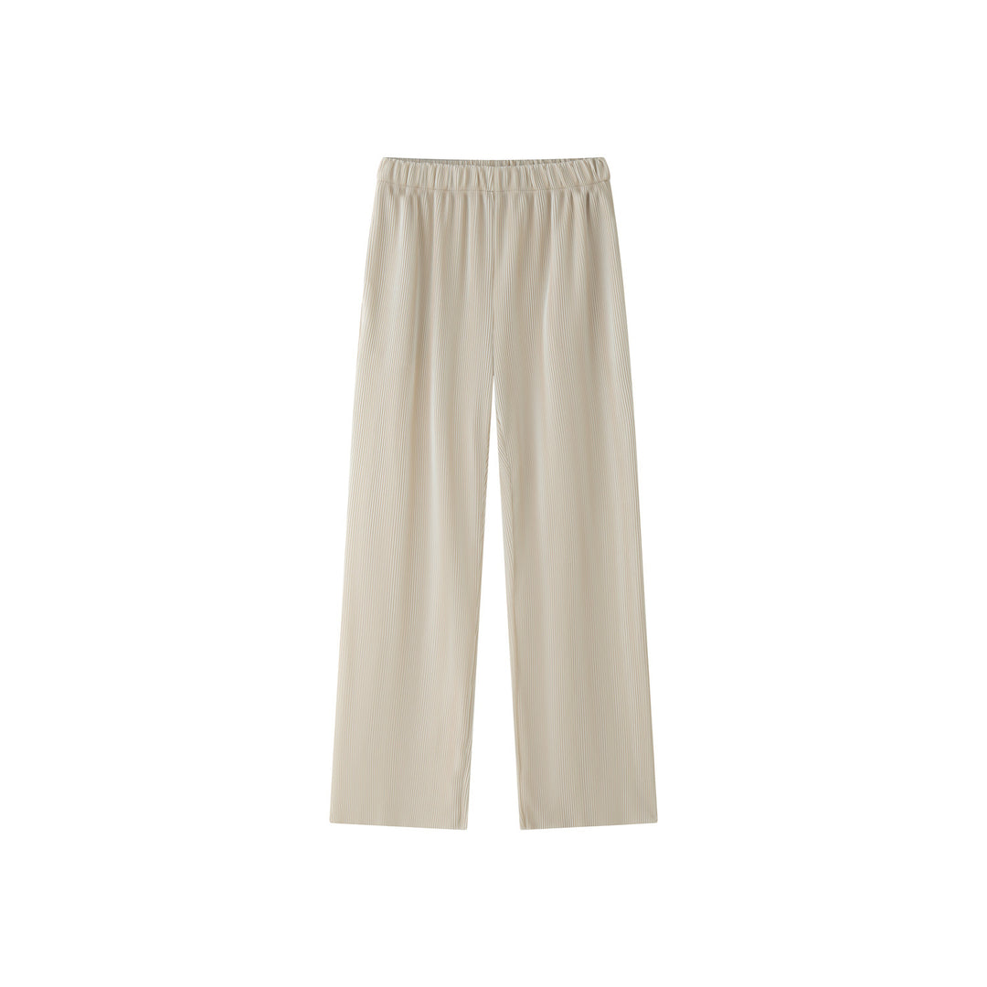 Damen Weite Palazzo‑Hose aus geripptem Feinstrick mit Elastbund Drune