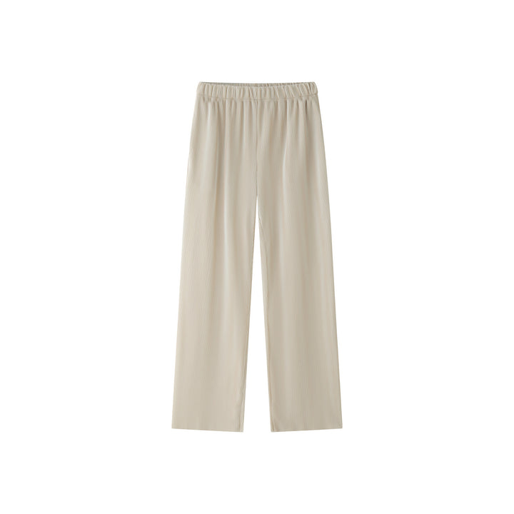 Damen Weite Palazzo‑Hose aus geripptem Feinstrick mit Elastbund Drune
