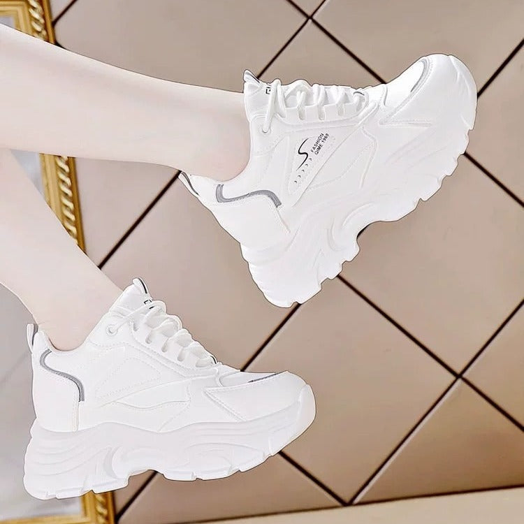 Damen Chunky Sneakers mit atmungsaktiver Mesh-Oberfläche und dämpfender Sohle Drune