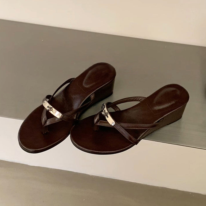 Damen Elegante Wedge-Sandalen mit modischem Riemchen-Design Drune