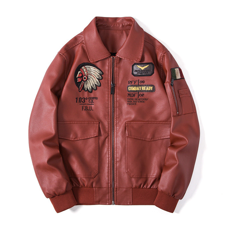 Herren Modische Bomberjacke mit bestickten Details Drune