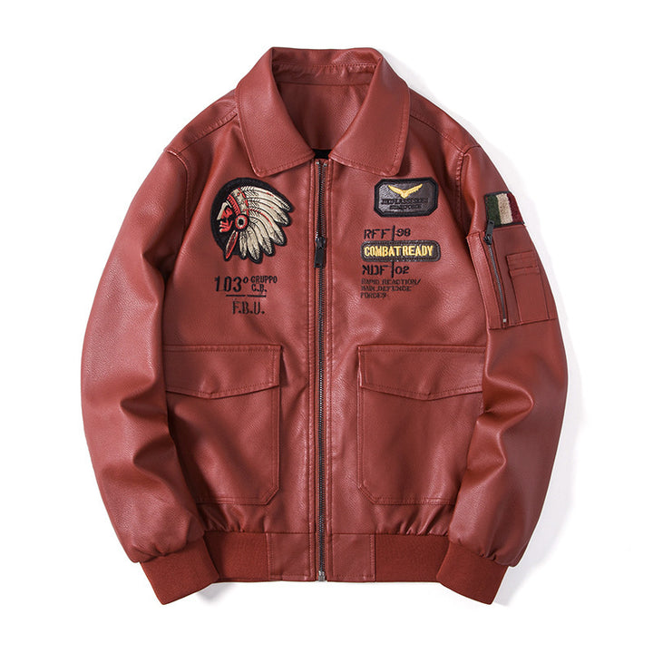 Herren Modische Bomberjacke mit bestickten Details Drune