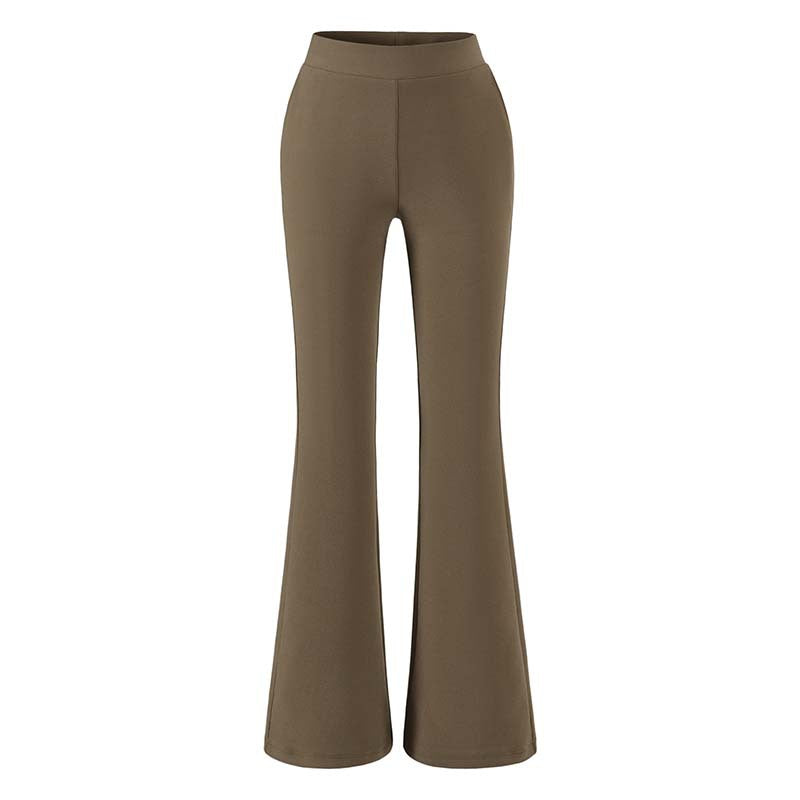Damen hochtaillierte Stretch‑Schlaghose mit weitem Bootcut‑Schnitt Drune
