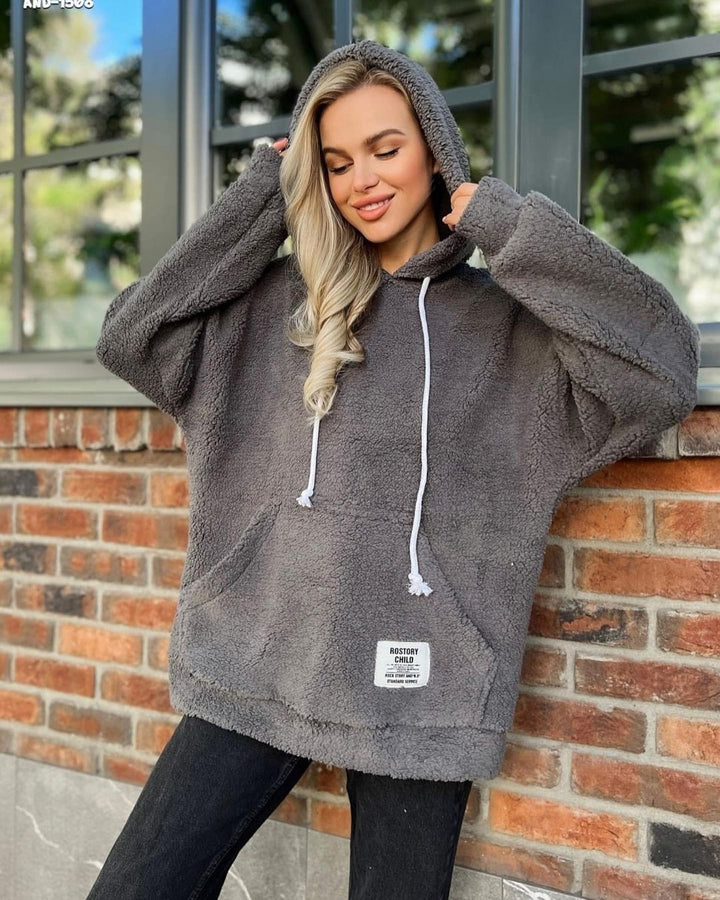 Damen Kuscheliger Kapuzenpullover aus Fleece Drune