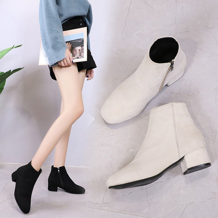 Damen Ankle-Boots mit modernem, minimalistischem Design und komfortablem Blockabsatz Drune