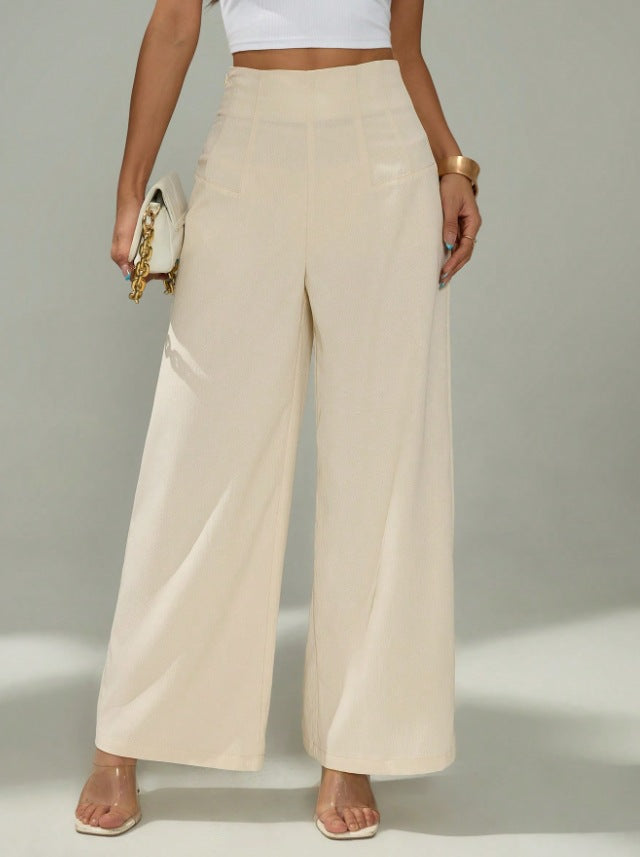 Damen elegante und fließende Hochbund-Hose Drune