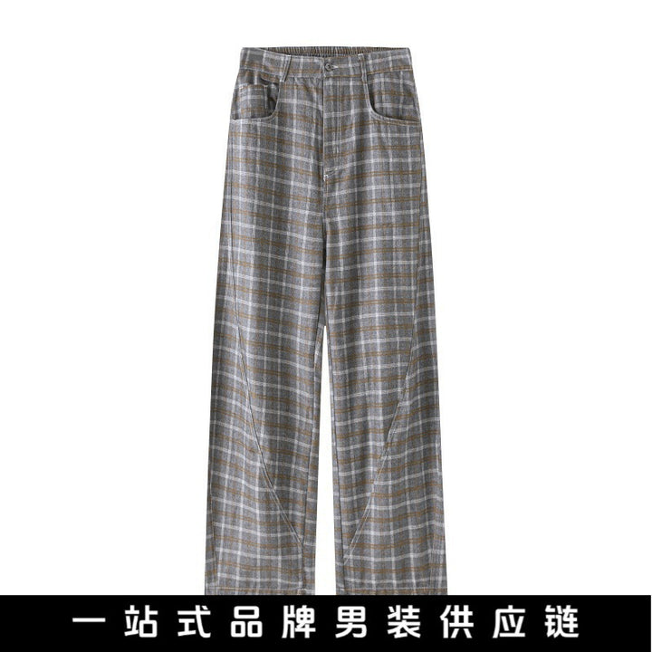 Damen Hochtaillierte weite karierte Culotte‑Hose mit Bügelfalte Drune