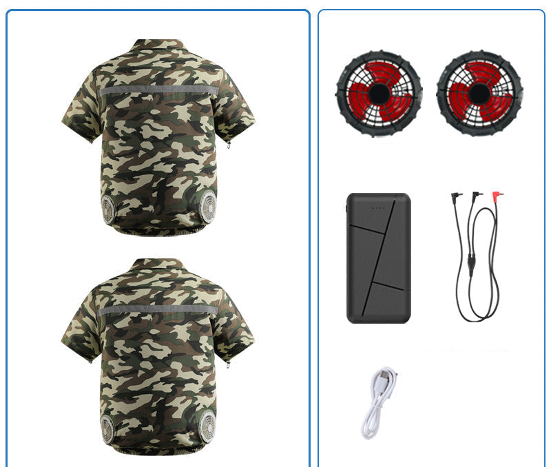 Unisex nan zwölf Volt Lüfter-Doppelset mit Y‑Anschlusskabel für Belüftungsjacke Drune
