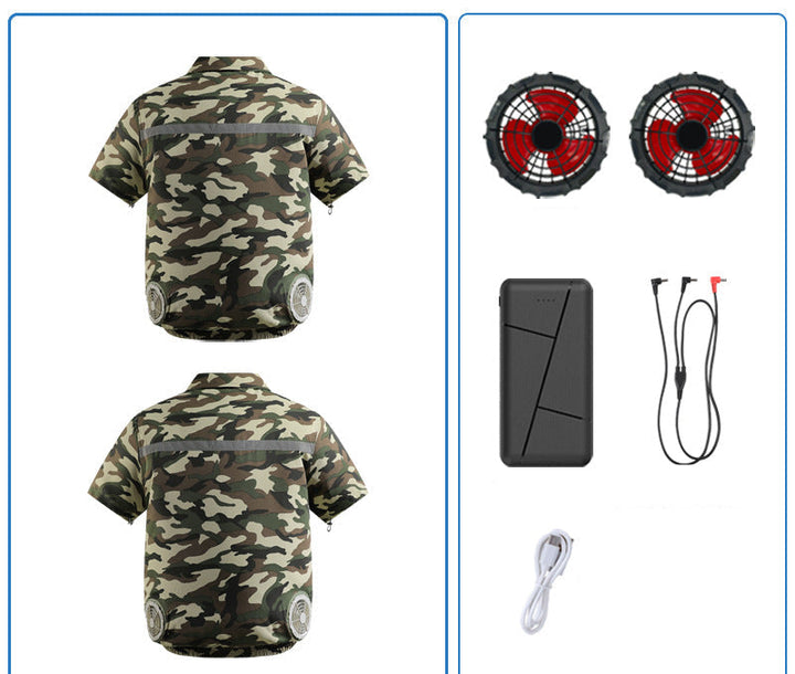 Unisex nan zwölf Volt Lüfter-Doppelset mit Y‑Anschlusskabel für Belüftungsjacke Drune