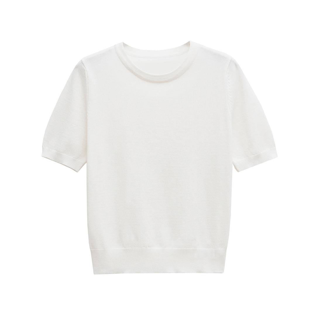 Damen Kurzarm Stricktop Drune