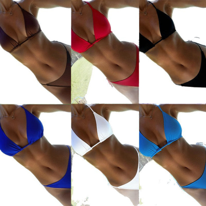 Damen Triangel-Bikini mit verstellbaren Trägern und charmantem Knoten Drune