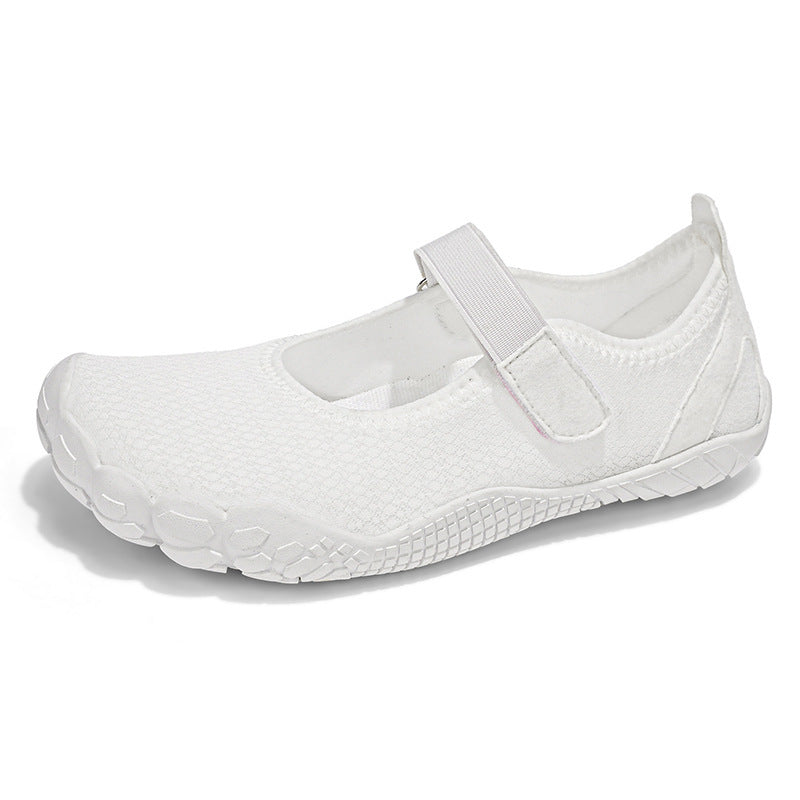 Damen Leichter Strick-Mary-Jane-Slipper mit Klettverschluss und flexibler Barfußsohle Drune